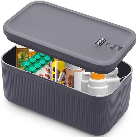 Medication Lock Box with Combination Code