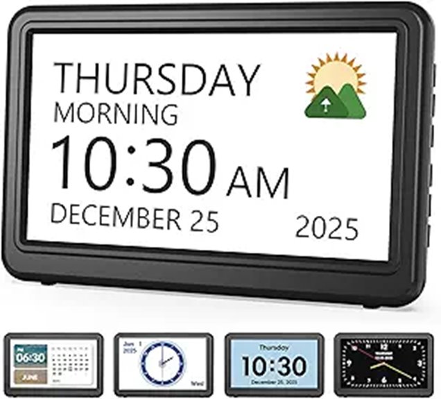 Large Digital Clock with Alarms & Reminders for Seniors