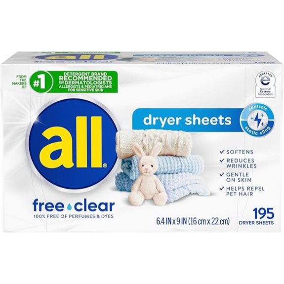 all Fabric Softener Dryer Sheets for Sensitive Skin Free Clear 195 Count