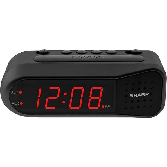 Sharp Digital Alarm Clock with Red LEDs