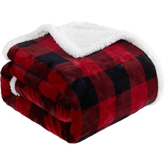 Touchat Sherpa Buffalo Plaid Christmas Throw Blanket