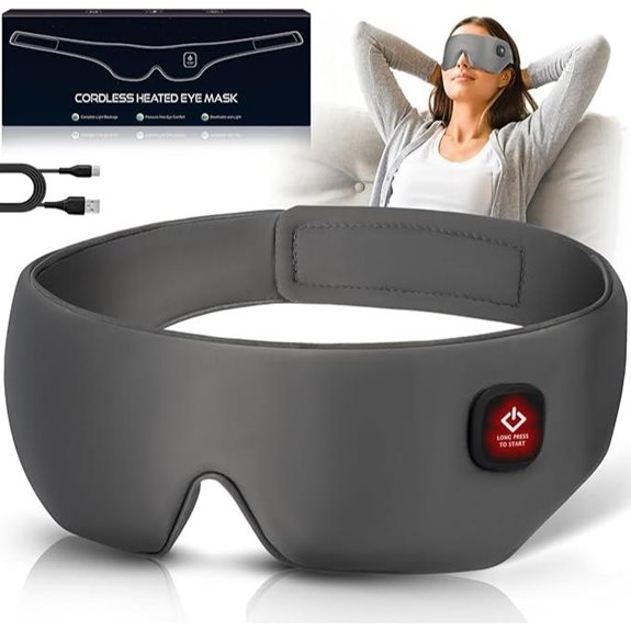 Silk Cordless Heated Eye Mask for Sleep and Relief