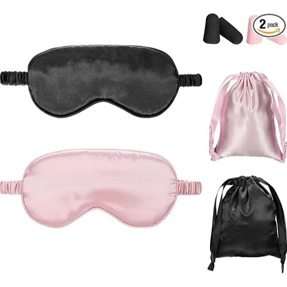 Silk Satin Sleep Mask Set with Ear Plugs and Storage