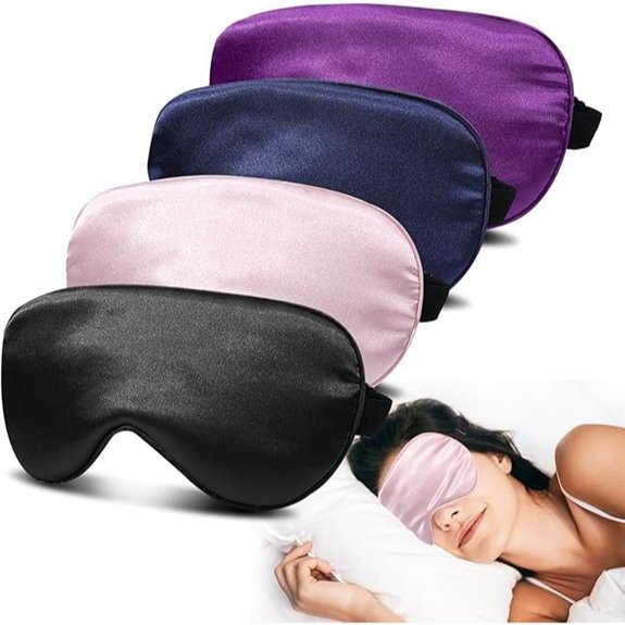 Silk Sleep Masks 4-Pack with Adjustable Straps