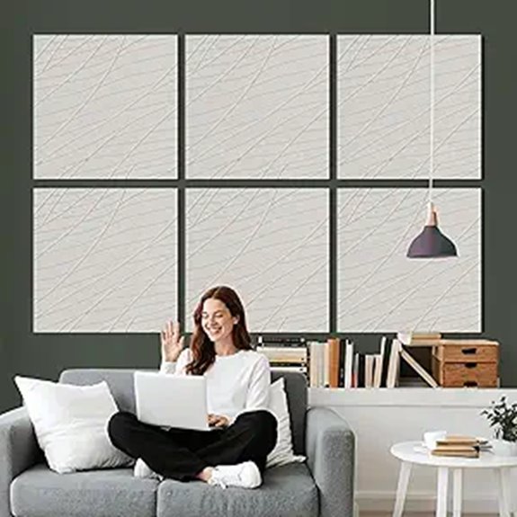6 PCS Acoustic Sound Absorbing Wall Panels