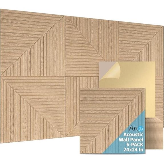 Art3d 6-Pack Self-Adhesive Acoustic Wall Panels