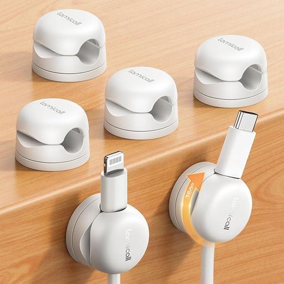 6-Pack Rotatable Cord Organizer Cable Clips