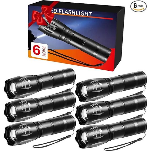 6-Pack LED Tactical Flashlights for Camping and Emergencies