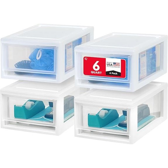 IRIS 6 Qt. Plastic Drawer Organizer Set (4-Pack)