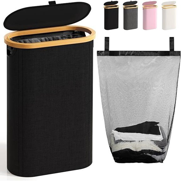 Slim Laundry Hamper with Lid and Handles