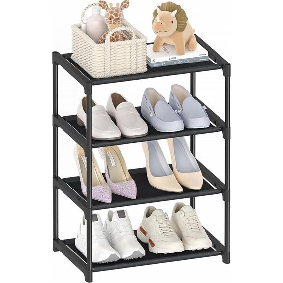 4-Tier Small Shoe Rack Organizer for Closet and Entryway