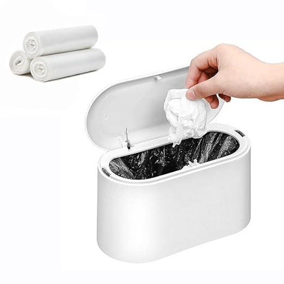 SUBEKYU Mini Trash Can with Lid and Bags