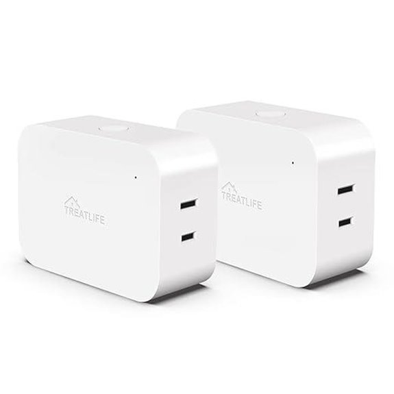 Treatlife Dimmable Smart Plug 2-Pack with Alexa & Google