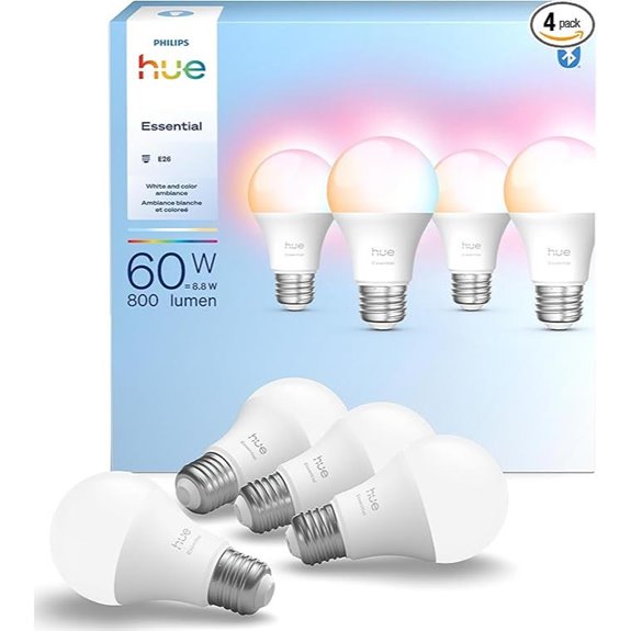 Philips Hue Essential Smart LED A19 Bulb (4-Pack)