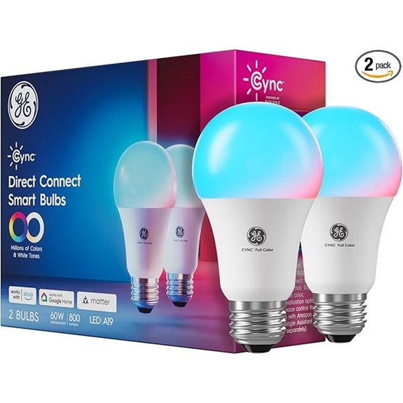 GE Cync A19 Smart LED Bulbs Color Changing 2 Pack