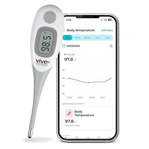Vive Precision Smart Oral Thermometer with App