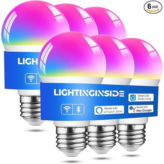 Lightinginside 6 Pack Smart RGBW LED Light Bulbs