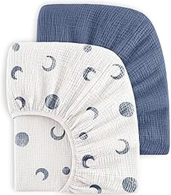 Bearmoss Muslin Cotton Crib Sheets 2-Pack