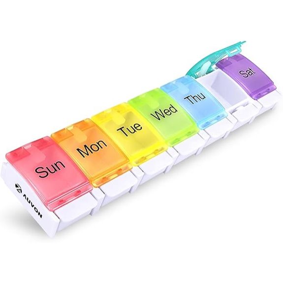 AUVON Weekly Pill Organizer with Spring Open Design