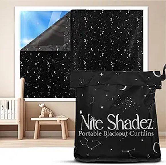 Portable Blackout Curtains with Stars and Accessories