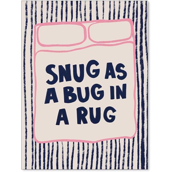 Sleep Striped Canvas Wall Art for Bedroom Decor