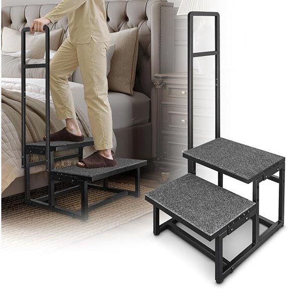Heavy Duty Non-Slip 2-Step Stool with Handle