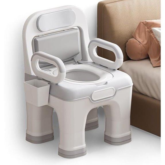 sturdy senior bedside commode