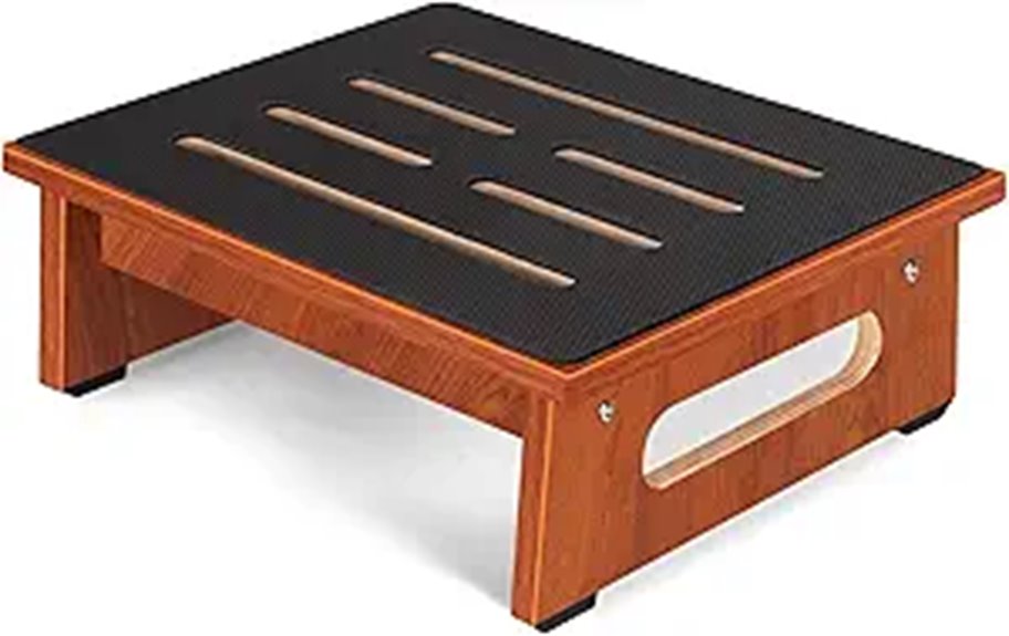 Heavy Duty Wooden Step Stool with Non-Slip Surface
