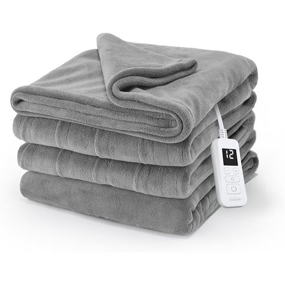 Sunbeam Electric Microplush Heated Blanket Full Dove Gray