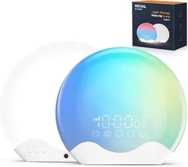 Light Therapy Lamp with Sunrise Alarm and Mood Lights