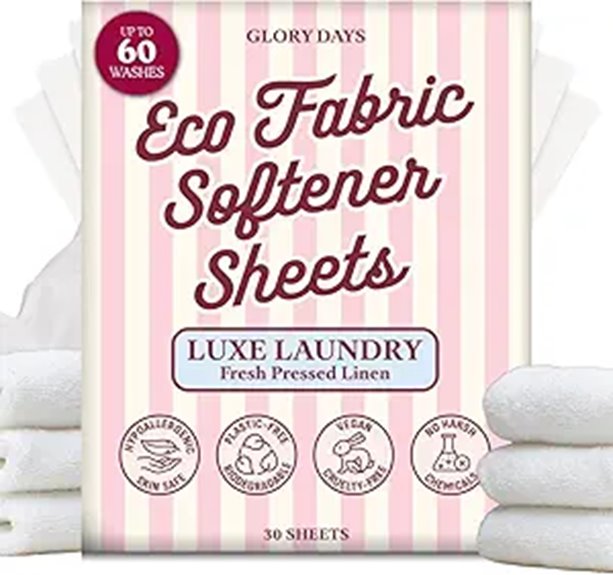 Eco-Friendly Fabric Softener Sheets 60 Loads