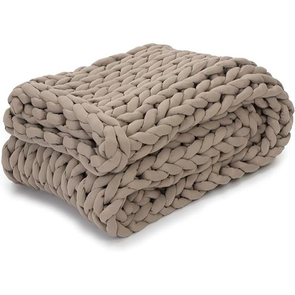 Nuzzie Weighted Knit Blanket Breathable 12lbs Taupe