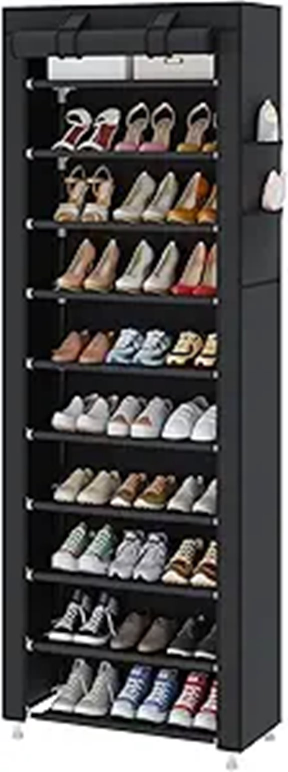 UDEAR 10-Tier Stackable Shoe Rack with Dust Cover
