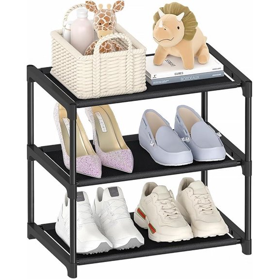 3-Tier Narrow Shoe Rack for Kids and Adults