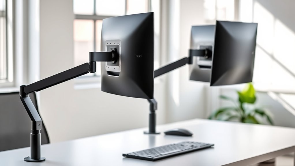 top adjustable dual monitor arms