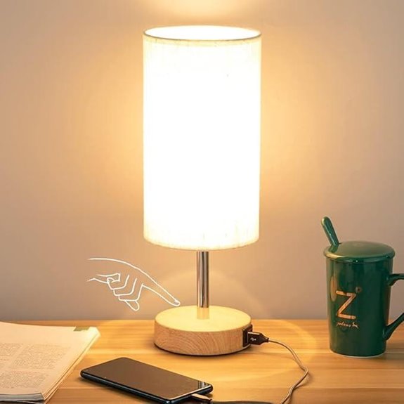 Yarra-Decor Bedside Lamp with USB & Touch Control