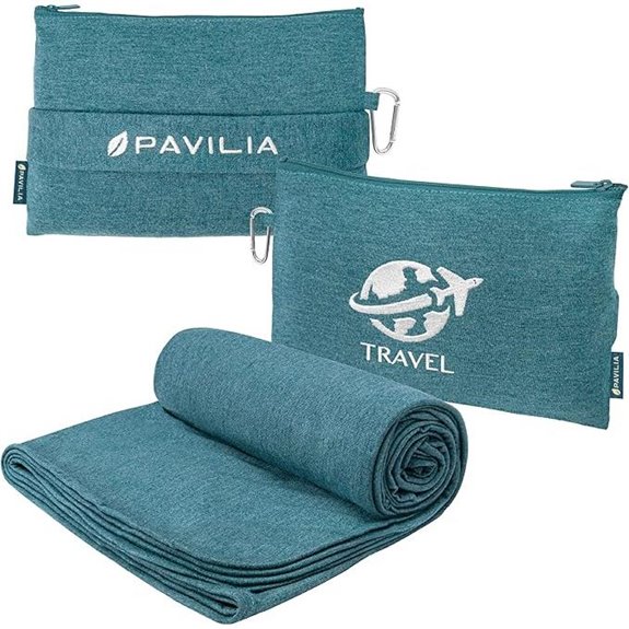 PAVILIA Travel Blanket with Pillow and Luggage Strap