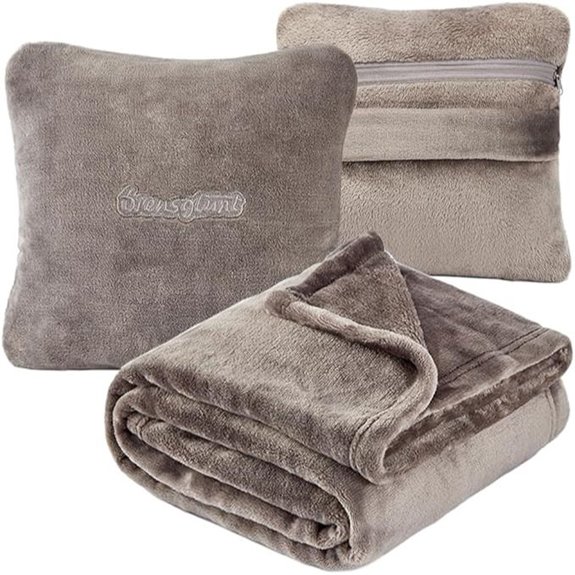 Travel Blanket Pillow 2-in-1 Flannel for Travel