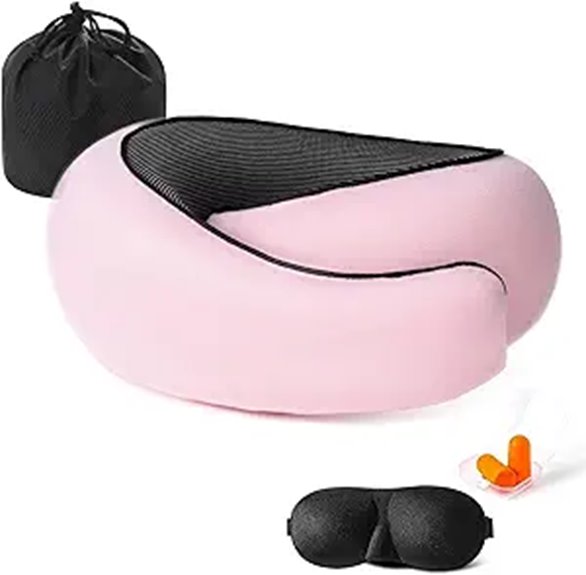 Travel Neck Pillow Set with Eye Mask & Earplugs