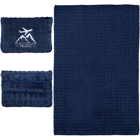 Travel Blanket and Pillow Combo with Travel Accessories