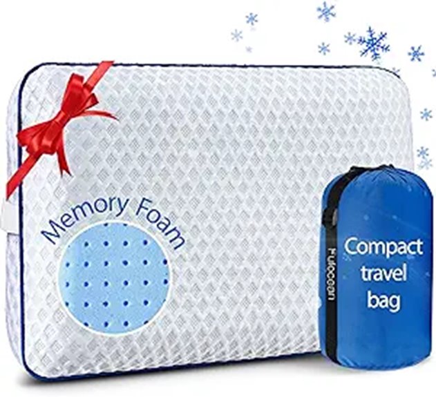 Cooling Travel Memory Foam Pillow for Airplanes