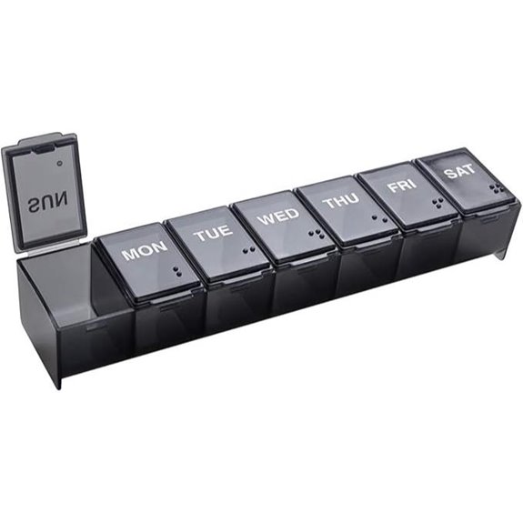 EZY DOSE Weekly Pill Organizer Travel Friendly BPA Free