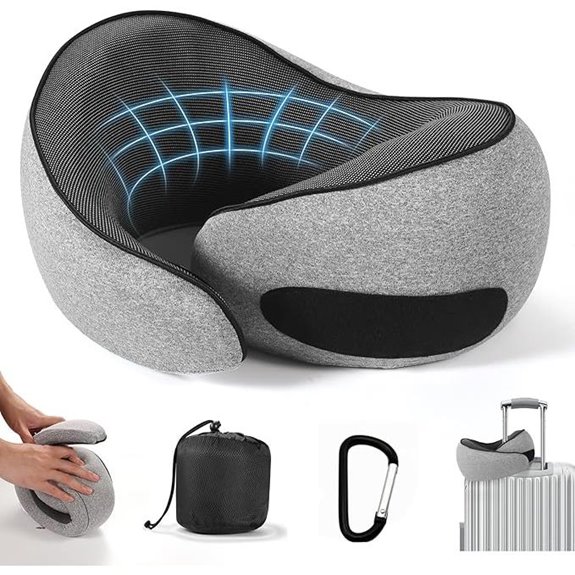 SZXYX Memory Foam Travel Neck Pillow for Airplanes