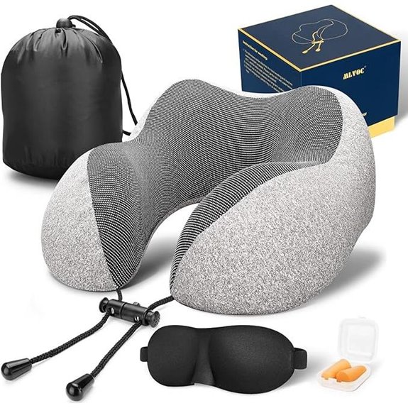 MLVOC Travel Pillow Set with Sleep Mask & Earplugs