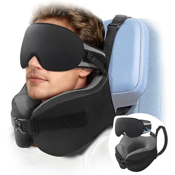 YFONG Travel Pillow with Eye Mask and Neck Support