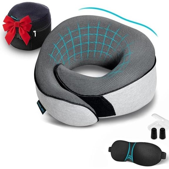 Proglobe Travel Neck Pillow with Eye Mask and Earplugs