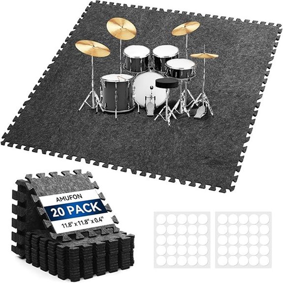 20 Pcs Sound Absorbing Interlocking Floor Mats