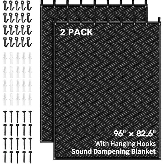 Large Sound Dampening Blanket (2 Pack 96x80)