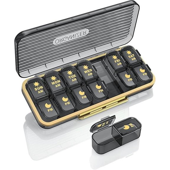 two compartment weekly pill organizer