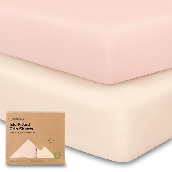 KeaBabies 2-Pack Bamboo Toddler Bed Sheets